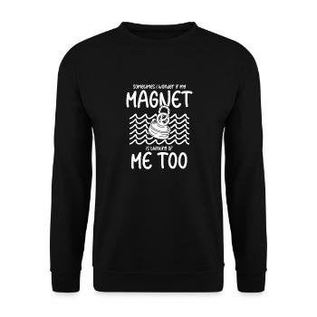 Magnetfischer Magnetangeln Schatzsuche - Unisex Pullover - Schwarz - Vorne - Alina (178cm) & Michal (187cm)