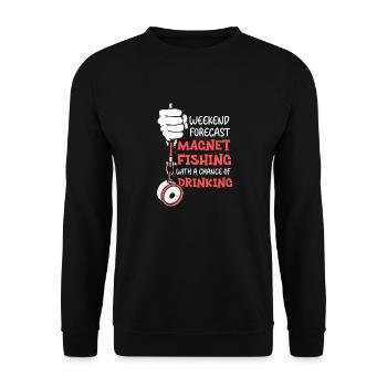 Magnetfischer Magnetangeln Schatzsuche - Unisex Pullover - Schwarz - Vorne - Alina (178cm) & Michal (187cm)