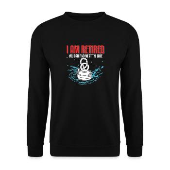 Magnetfischer Magnetangeln Schatzsuche - Unisex Pullover - Schwarz - Vorne - Alina (178cm) & Michal (187cm)