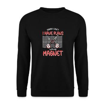 Magnetfischer Magnetangeln Schatzsuche - Unisex Pullover - Schwarz - Vorne - Alina (178cm) & Michal (187cm)