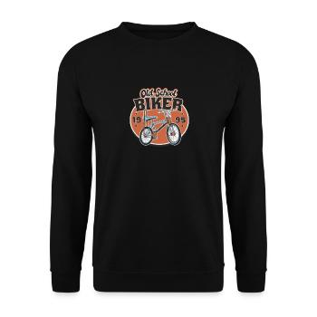 Old School Biker 1995. 28. Geburtstag - Unisex Pullover - Schwarz - Vorne - Alina (178cm) & Michal (187cm)