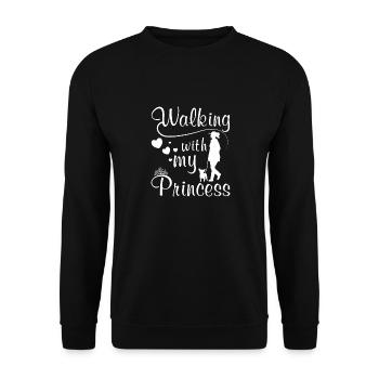 Walking with my prince Chihuahua - Unisex Sweatshirt - black - Front - Alina (178cm) & Michal (187cm)