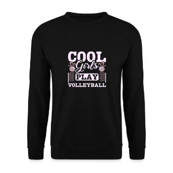 Cool girls play volleyball - Unisex Pullover - Schwarz - Vorne - Alina (178cm) & Michal (187cm)