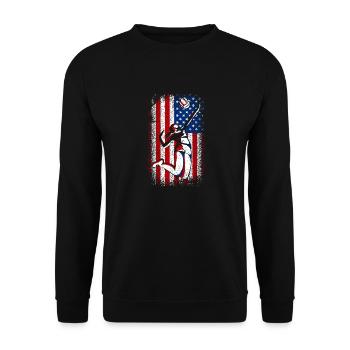 Usa american flag patriotic volleyball 4th of july - Unisex Pullover - Schwarz - Vorne - Alina (178cm) & Michal (187cm)