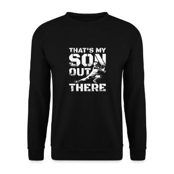 That's my son out there volleyball - Unisex Sweatshirt - black - Front - Alina (178cm) & Michal (187cm)