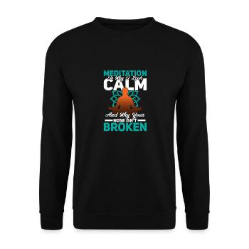 Meditation Is Why I Look Calm Meditating Yoga - Unisex Sweatshirt - black - Front - Alina (178cm) & Michal (187cm)