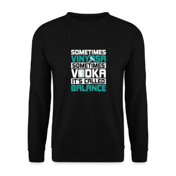 Parfois vinyasa parfois vodka ça s’appelle Bala - Sweat-shirt Unisexe - noir - Devant - Alina (178cm) & Michal (187cm)