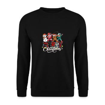 Dabbing Merry Christmas Santa Elf Santa Claus - Unisex Sweatshirt - black - Front - Alina (178cm) & Michal (187cm)