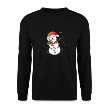 Dabbing Schneeman avec casquette Santa Elf Christmas - Sweat-shirt Unisexe - noir - Devant - Alina (178cm) & Michal (187cm)