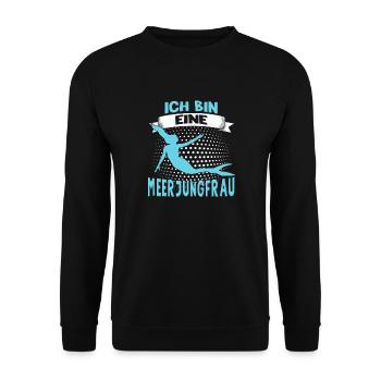 Meerjungfrau Nixe Urlaub Kostüm Meerjungfrau - Unisex Pullover - Schwarz - Vorne - Alina (178cm) & Michal (187cm)