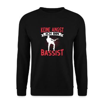 Bass Gitarre Gitarrist Bass Musiker Musik Bassist - Unisex Pullover - Schwarz - Vorne - Alina (178cm) & Michal (187cm)