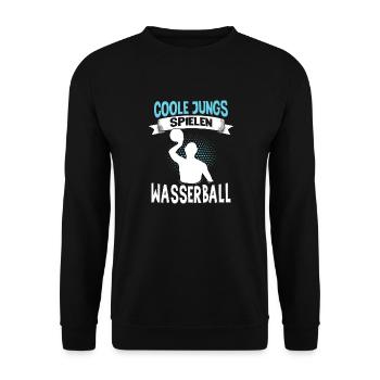 Wasserballer Wassersport Sport Wasserball - Unisex Pullover - Schwarz - Vorne - Alina (178cm) & Michal (187cm)