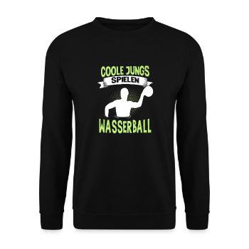 Wasserballer Wassersport Sport Wasserball - Unisex Pullover - Schwarz - Vorne - Alina (178cm) & Michal (187cm)