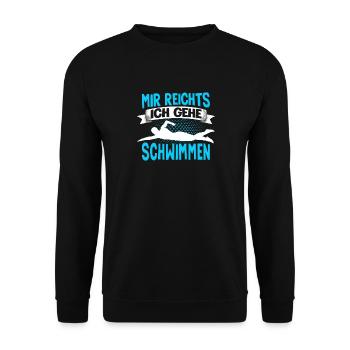 Schwimmer Wassersport Mir Reichts Ich Geh - Unisex Pullover - Schwarz - Vorne - Alina (178cm) & Michal (187cm)
