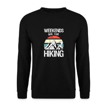 Weekends are for Hiking - Unisex Sweatshirt - black - Front - Alina (178cm) & Michal (187cm)