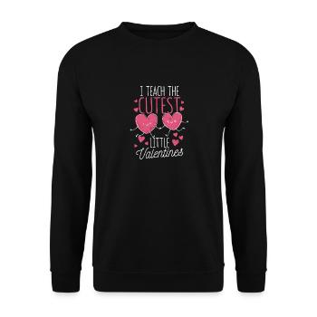J’enseigne la plus douce des petites Saint-Valentin - Sweat-shirt Unisexe - noir - Devant - Alina (178cm) & Michal (187cm)