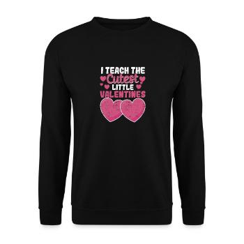 J’enseigne la plus douce des petites Saint-Valentin - Sweat-shirt Unisexe - noir - Devant - Alina (178cm) & Michal (187cm)