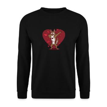Dab German Shepherd Heart Valentine's Day - Unisex Sweatshirt - black - Front - Alina (178cm) & Michal (187cm)