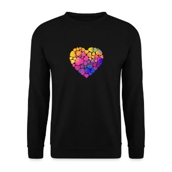 Hearts 100 Days of School Valentine's Day back to - Unisex Sweatshirt - black - Front - Alina (178cm) & Michal (187cm)
