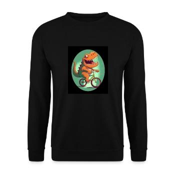 T-Rex Dino Dinosaure Dinosaure Vélo - Sweat-shirt Unisexe - noir - Devant - Alina (178cm) & Michal (187cm)