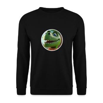 T-Rex Dino Dinosaure Dinosaure Building Block Jouet - Sweat-shirt Unisexe - noir - Devant - Alina (178cm) & Michal (187cm)