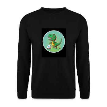 T-Rex Dino Dinosaurier Saurier Sport Fussball Kind - Unisex Pullover - Schwarz - Vorne - Alina (178cm) & Michal (187cm)
