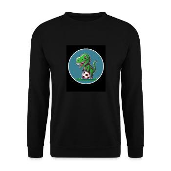 T-Rex Dino Dinosaurier Saurier Sport Fussball Kind - Unisex Pullover - Schwarz - Vorne - Alina (178cm) & Michal (187cm)