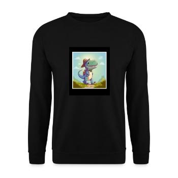 T-Rex Dino Dinosaure Dinosaure Randonnée en plein air - Sweat-shirt Unisexe - noir - Devant - Alina (178cm) & Michal (187cm)