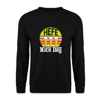 Hefe Nice Day Alkohol Brauer Bierbrauen Bier - Unisex Pullover - Schwarz - Vorne - Alina (178cm) & Michal (187cm)