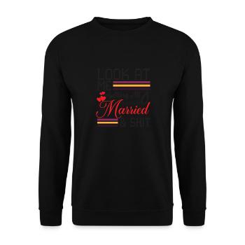Regardez-moi me marier tous - Sweat-shirt Unisexe - noir - Devant - Alina (178cm) & Michal (187cm)