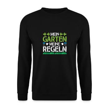 Mon jardin Mes règles Jardinage - Sweat-shirt Unisexe - noir - Devant - Alina (178cm) & Michal (187cm)
