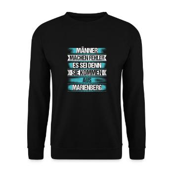 Erzgebirge Marienberg - Unisex Pullover - Schwarz - Vorne - Alina (178cm) & Michal (187cm)
