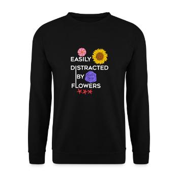 Distrait par Flower Funny Florist Professional - Sweat-shirt Unisexe - noir - Devant - Alina (178cm) & Michal (187cm)