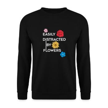 Distrait par les fleurs | Nature Gardening Florist - Sweat-shirt Unisexe - noir - Devant - Alina (178cm) & Michal (187cm)