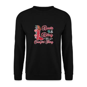 Boots and Bling It's a Thing Funny Country Music - Unisex Sweatshirt - black - Front - Alina (178cm) & Michal (187cm)