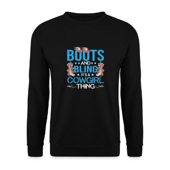 Boots and Bling It's a Thing Funny Country Music - Unisex Sweatshirt - black - Front - Alina (178cm) & Michal (187cm)