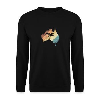 Australien Karte mit Kängurus Australien - Unisex Pullover - Schwarz - Vorne - Alina (178cm) & Michal (187cm)