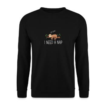 Faultiere Faultier Spruch Lustig Geschenkidee - Unisex Pullover - Schwarz - Vorne - Alina (178cm) & Michal (187cm)
