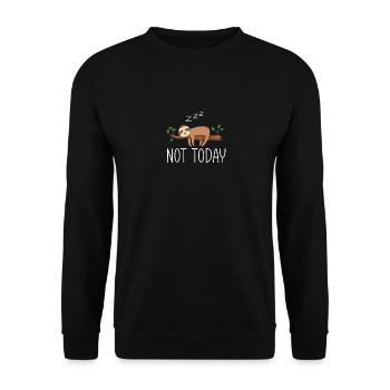 Faultiere Faultier Spruch Lustig Geschenkidee - Unisex Pullover - Schwarz - Vorne - Alina (178cm) & Michal (187cm)