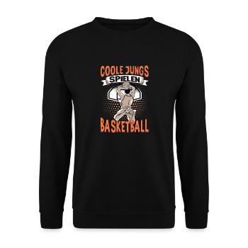 Basketball Training Trikot Coole Jungs Spielen - Unisex Pullover - Schwarz - Vorne - Alina (178cm) & Michal (187cm)