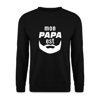 mon papa est barbu - Sweat-shirt Unisexe - noir - Devant - Alina (178cm) & Michal (187cm)
