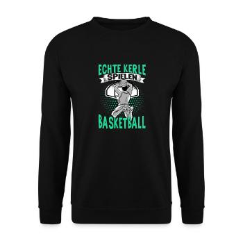 Basketball Training Trikot Coole Jungs Spielen - Unisex Pullover - Schwarz - Vorne - Alina (178cm) & Michal (187cm)