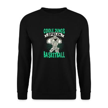 Basketball Training Trikot Coole Jungs Spielen - Unisex Pullover - Schwarz - Vorne - Alina (178cm) & Michal (187cm)