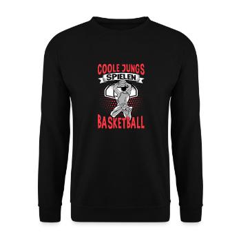 Basketball Training Trikot Coole Jungs Spielen - Unisex Pullover - Schwarz - Vorne - Alina (178cm) & Michal (187cm)