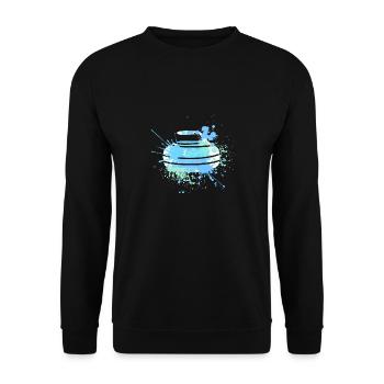 Splash Art Wintersport Ice Curling Stone - Unisex Pullover - Schwarz - Vorne - Alina (178cm) & Michal (187cm)
