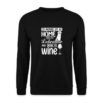 Wine and Labrador - Unisex Sweatshirt - black - Front - Alina (178cm) & Michal (187cm)