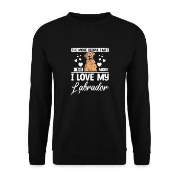 Plus je rencontrais de gens, plus j’aimais mon labrador - Sweat-shirt Unisexe - noir - Devant - Alina (178cm) & Michal (187cm)