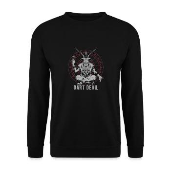 Dart player dart devil darts funny darts - Unisex Sweatshirt - black - Front - Alina (178cm) & Michal (187cm)