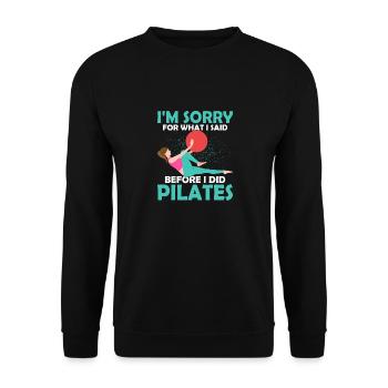 Je suis désolé pour ce que j’ai dit avant de faire Pilates exe - Sweat-shirt Unisexe - noir - Devant - Alina (178cm) & Michal (187cm)