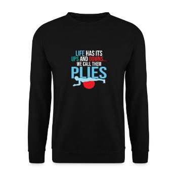 La vie a ses hauts et ses bas... Nous les appelons Plies P - Sweat-shirt Unisexe - noir - Devant - Alina (178cm) & Michal (187cm)